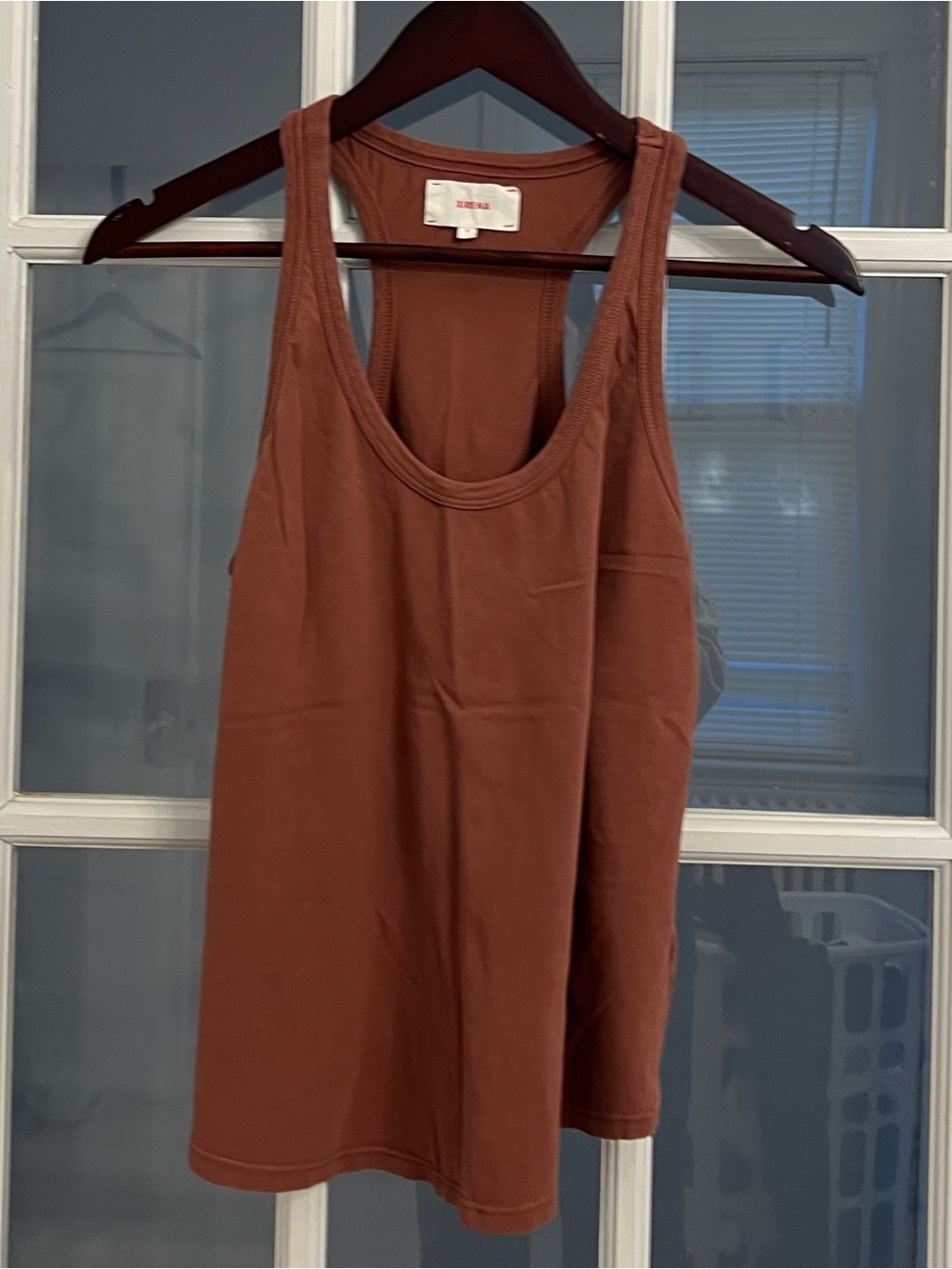 XIRENA Women's Rust Color Scoop Neck Racerback Tank Top Size S